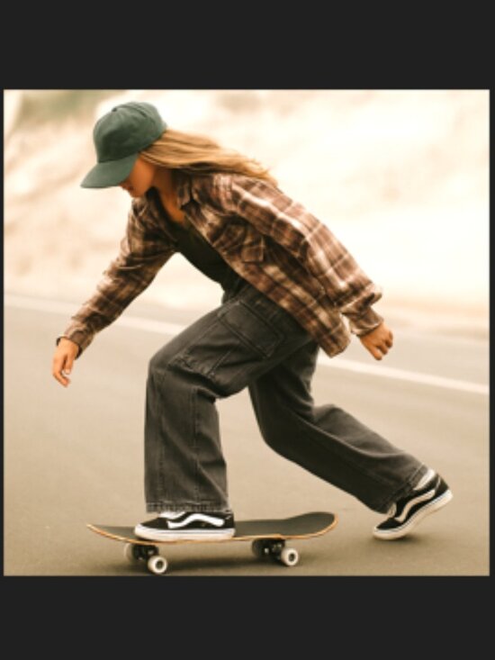 Old Navy Baggy Wide Leg Jeans Kids 18 Black Cargo Skater Grunge - Picture 2 of 10